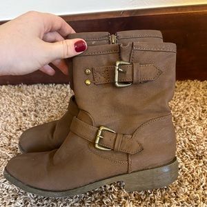 Brown Women’s Moto Boots size 8.5 short ankle